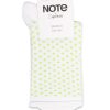 Oroblu - Strømper - Note Woman Bamboo Dots Roll Top - White/Green Dots