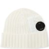 C.P. Company Merino Wool Lens Beanie Off White