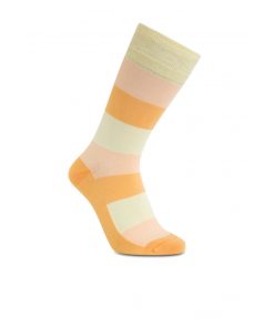 iZ Sock bambusstrømper med tykke striber i orange og gul